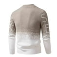 thumbnail image 3 of SERTG Men's Gradient Thickened Stretch Letter Print Plush Sweater Fall Winter Soft Warm Mock Neck Knit Top Men's Sweaters(Khaki,4XL), 3 of 3