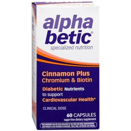 Alpha Bétique cannelle chrome et Biotine Caplets Pour Daibetic Santé - 60 Ea