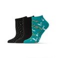 thumbnail image 3 of MeMoi Women's 3 Pair Pack Swan Bamboo Blend Low-Cut Socks - Womens - Female, One Size, Black, 3 of 4