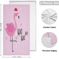 thumbnail image 2 of Christmas Pink Flamingo Hand Towels 2 PCS, Xmas Ho Ho Ho Kitchen Towel Ultra Soft and Highly Absorbent,Decorative Fingertip Face Towel for Bathroom Hotel, 28.3"x 14.4", 2 of 6