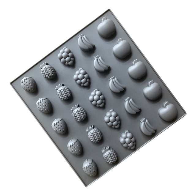 Molde de silicona para rosquillas y Chocolate con 6/8 cavidades, bandeja antiadherente para hornear, resistente al calor, reutilizable, plegable, Herramientas y accesorios para hornear 25 con frutas Yuarrent HA004965-01