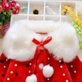 thumbnail image 5 of Odeerbi Toddler Winter Coat Kids Girls Outerwear Jackets Autumn Baby Polka Dot Pearl Decoration Plush Warm Cotton Coat Red, 5 of 9