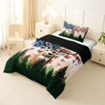 thumbnail image 2 of Manfei Brown Elk Twin Comforter Sets,Rustic American Flag Bedding Set,Black Reversible,2-Piece,1 Comforter and 1 Pillowcase, 2 of 7