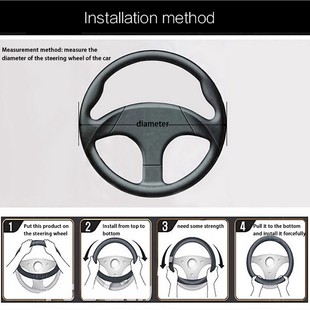 LNGOOR Car Steering Wheel Cover Universal for 15 inch Soft Fuzzy Warm Steering Wheel Cover