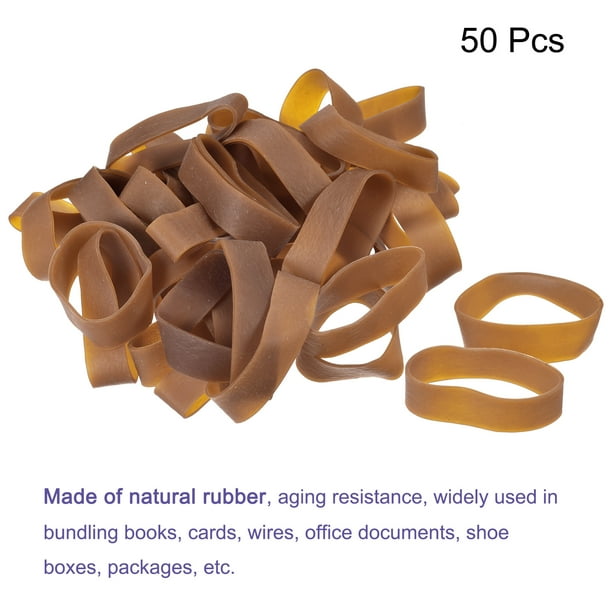 Uxcell Rubber Band Stretchable Rubber Elastic Band Beige 2inch Dia