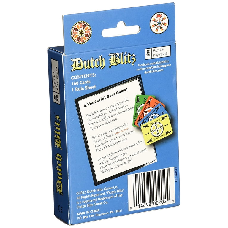 Dutch Blitz, Card Game Expansion Pack, Blue, for up to 8 players
