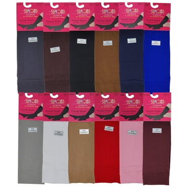 Ladies 12 Pairs Multi Color Pack Opaque Trouser Knee High Socks 9-11