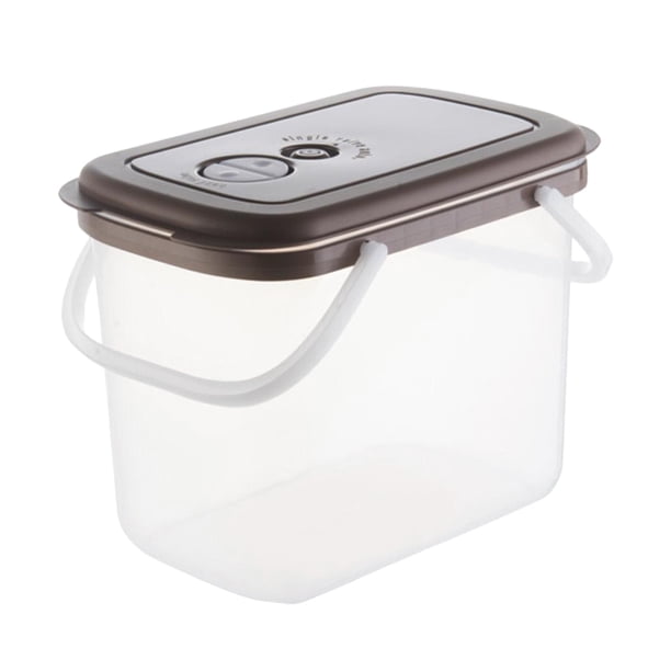 Cubo de almacenamiento de caja de barril de arroz de plástico estilo japonés marrón Sunnimix Contenedor de almacenamiento de arroz