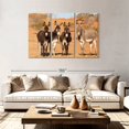 thumbnail image 2 of Elephant Stock Australian Outback Donkeys Wall Art - Horizontal Multi Panel Canvas - Living Room Wall Decor - Animal Multi Panel - Beige And Brown Decor - 74" x 48", 2 of 8