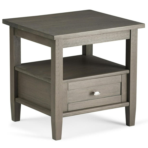 Simpli Home Warm Shaker End Side Table, Small Shaker End Table