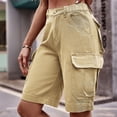 thumbnail image 6 of Taqqpue Bermuda Jean Shorts for Women High Waisted Trendy Stretchy Cargo Denim Shorts Knee Length Cutoff Loose Fit Long Shorts Summer Casual Jorts On Clearance for Women with Pockets S-XXL, 6 of 9