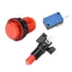 thumbnail image 3 of Botón de empuje de juego de 33.5 mm redondo, interruptor de botón iluminado LED de 12V con microinterruptor para juegos de video de arcade rojo, 1 pieza, 3 of 5