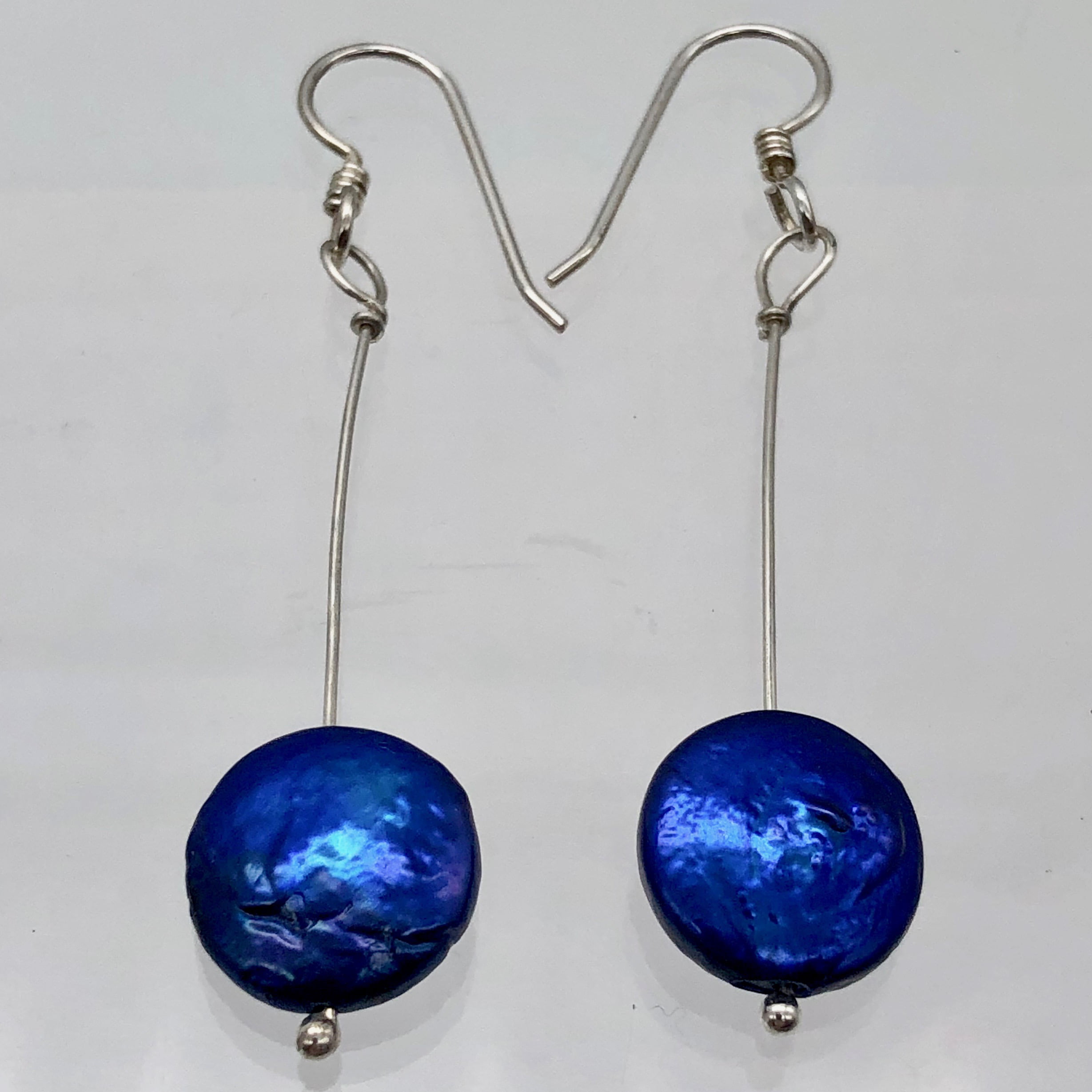 OCTCHOCO Blue Double Sided Earrings Sterling Silver Front Back Earrings Ball Stud Earrings for Women 