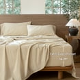 thumbnail image 2 of MooMee 100% Washed Cotton King Fitted Sheet Only Linen Like Textured Extra-Deep Pocket Breathable Soft 1-Piece(Almond Milk Grey, 78"x80"), 2 of 7