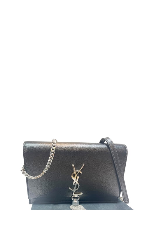 Pre-Owned YVES SAINT LAURENT Kate Tassel Leather Crossbody Bag Black