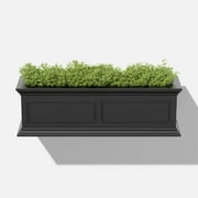 Veradek Brixton Railing Window Box 36 Plastic Planter 2-Pack Black