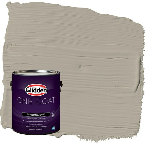 Glidden One Coat Sharkskin / Gray Flat Exterior Paint with Primer, 1 Gallon