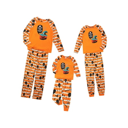 

Thaisu Halloween Matching Family Pajamas Set Long Sleeve Pullover Top Elastic Waist Trousers 2PCS Sleepwear Christmas PJs