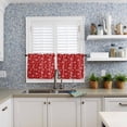 thumbnail image 6 of Christmas Kitchen Curtains and Valances Set, Winter Snowflake Modern Classic Red Texture Rod Pocket Window Valance 18 Inch Window Curtain Panels for Living Room Bedroom Laundry, 27.5x36in, 3 Pieces, 6 of 7