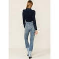 thumbnail image 3 of 7 For All Mankind Womens Luxe Vintage Denim Ultra High Rise Straight Leg Jeans, 3 of 4