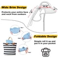thumbnail image 5 of Sun Blocker UV Protection Women Sun Flap Hat with Adjustable Drawstring Hiking Cap Wide Brim - Blue, 5 of 7