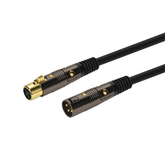 Monoprice XLR Male to XLR Female Cable [Microphone & Interconnect] - 1.5 Feet | Gold Plated, 16AWG - Premier Series