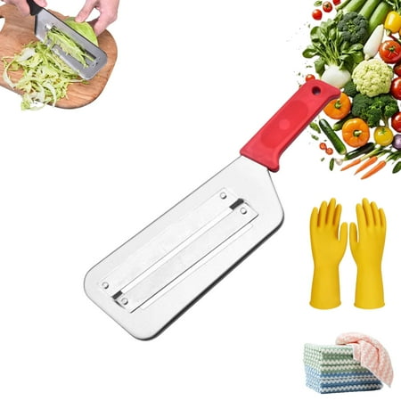 

Stainless Steel Shredder Knife Stainless Steel Cabbage Shredder Cabbage Chopper Shredder for Slicing Grating & Shredding - for Sauerkraut Coleslaw Vegetables - Sharp Blades(Red)