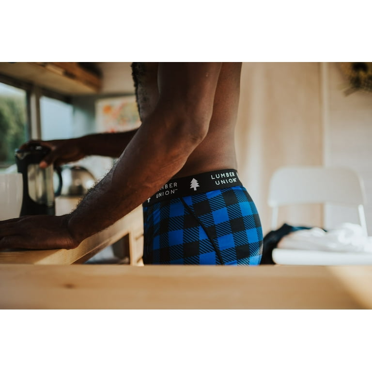 LumberUnion Men's Tagless Soft Stretch Spandex Plaid Boxer Briefs