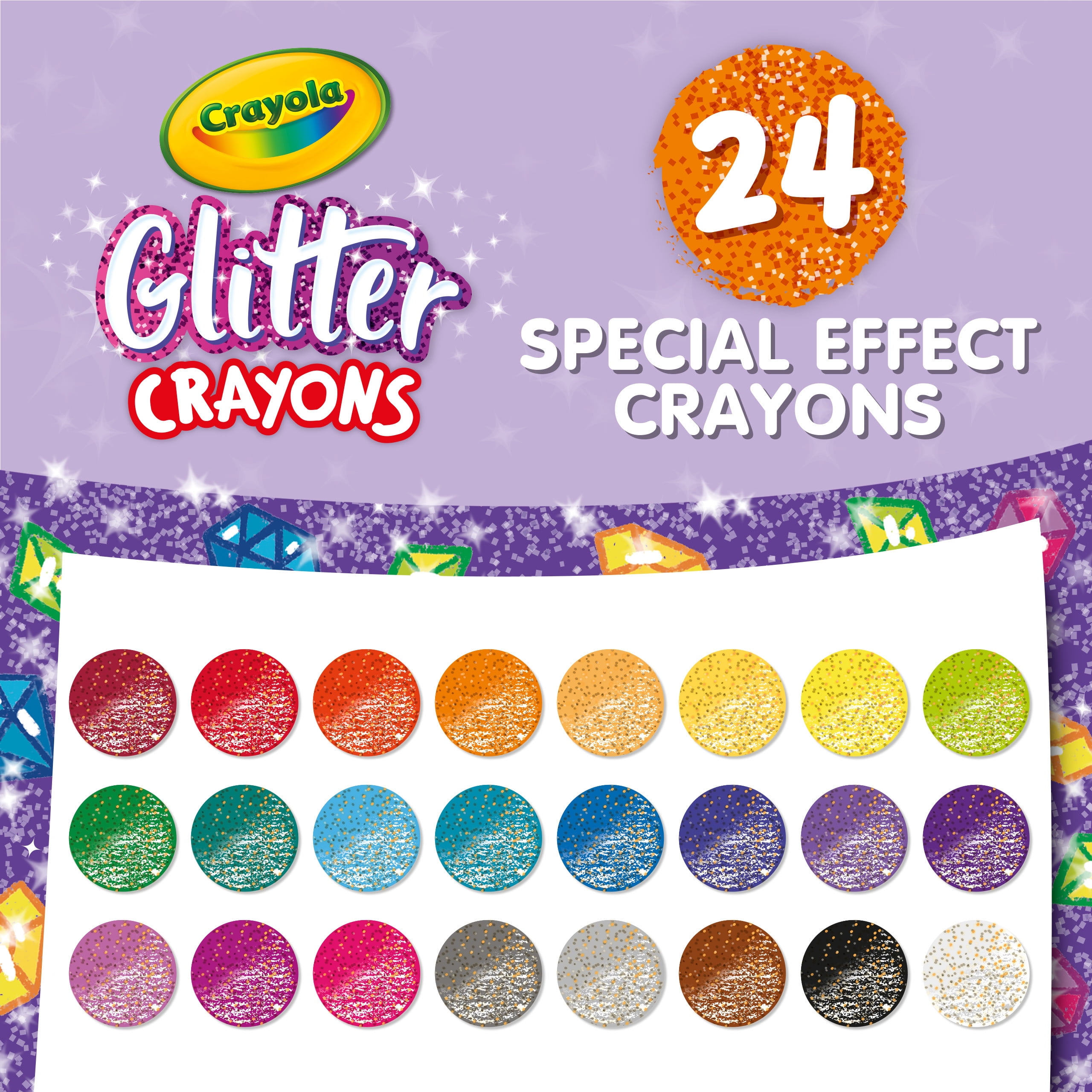 Buy Crayola Crayons, 24 Count, Glitter Crayons, 16 Count, Includes 5  Color Flag Set Online at Lowest Price Ever in India