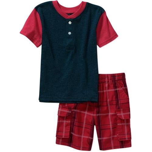 Garanimals Baby Toddler Boy Henley Tee and Shorts Outfit Set - Walmart.com