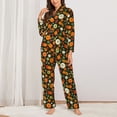 thumbnail image 2 of Disketp Harvest Pumpkins Pajamas Set Long Sleeve Sleepwear Womens Button Down Nightwear Pj Sets-{designName}-XX-Large, 2 of 7
