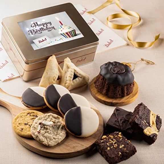 Dulcet Gift Baskets Happy Birthday Classic Baked Goods Celebration Snack Gourmet Gift Idea for Mom, Dad, Son, Daughter, Siblings, Friends & Co-workers