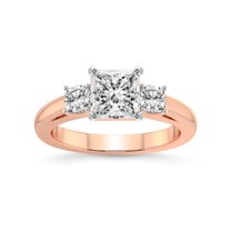 4 Carat IGI Certified Princess Shape Lab Grown Diamond Engagement Ring | 14K Rose Gold |Jia Secret Double Halo Eternity Diamond Ring | FG-VS1-VS2 Quality Friendly Diamonds