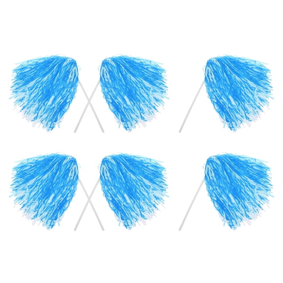 Pompones de animadora Uxcell, agitadores de espíritu, pompones de animación con mango largo para deportes en equipo, fiesta de baile, actuación de animación, azul marino y blanco