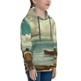 thumbnail image 3 of Kdxio Serene Coastal Blue Sky Pattern Boys Athletic Unisex Boys Girls Hoodie with Pocket Sweatshirts-Medium, 3 of 6