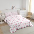 thumbnail image 3 of Erosebridal Kawaii Bowknot Bedding Twin Comforter Set,Love Heart Down Comforter,Dreamy Princess Bedding Sets Twin With Comforter,Lightweight Female Bedroom Decorative,Reversible,2-Piece, 3 of 8