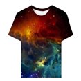 thumbnail image 1 of LUOGENLI T-shirts pour Femmes Col Rond Étoile Mode Décontractée Imprimé Manches Courtes T-shirts Graphiques Pêche Vêtements d'Été Rouge TG, 1 of 5