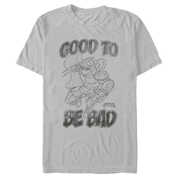 Men's Teenage Mutant Ninja Turtles Distressed Shredder Good To Be Bad Graphic Tee Silver Medium