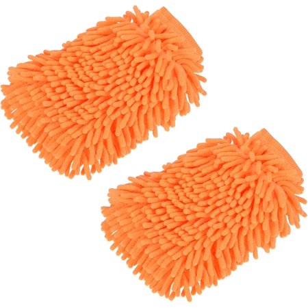 Microfiber Chenille Wash Mitt - Double Side Reusable Gloves for Cleaning Scratch-Free, Apply to Car Cleaning, Kitchen