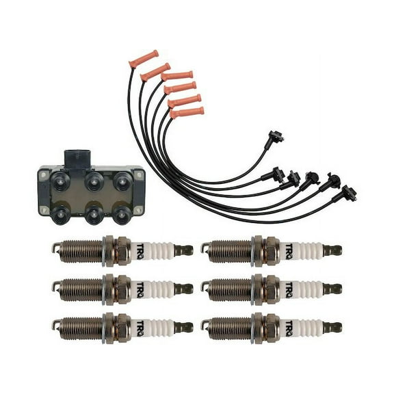 Ignition Coil Spark Plug and Wire Set 8 Piece - Compatible with 2001 - 2003 Ford Explorer Sport 2002