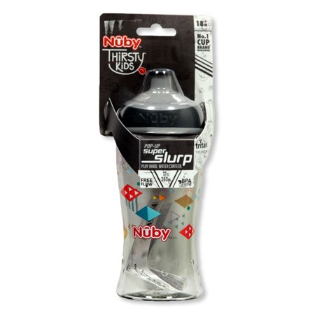 Nuby Thirsty Kids Super Slurp Cup (12 oz.) - gray, one size