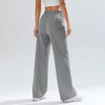 thumbnail image 5 of Hearthz Women's Wide Leg Sweatpants High Waist Baggy Flared Pants Drawstring Athletic Joggers Sweat Pants Dark Gray,M, 5 of 6