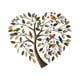 thumbnail image 3 of Arte de pared de metal, escultura de pared de árbol de metal, árbol de corazón, adorno para colgar en la pared, pared 45cmx45cm, 3 of 9