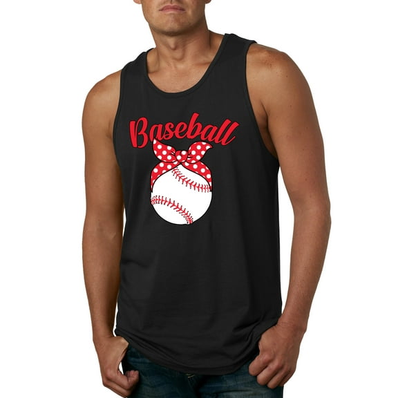 Wild Bobby, Cute Baseball Mom Ribbon Gift, Mother's Day, Men Graphic Tank Top, Black, Small
