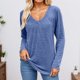 thumbnail image 1 of MHFRRA Camisetas de Mujer de Manga Larga Holgadas para Primavera y Otoño con Diseño Plisado Azul, 1 of 3