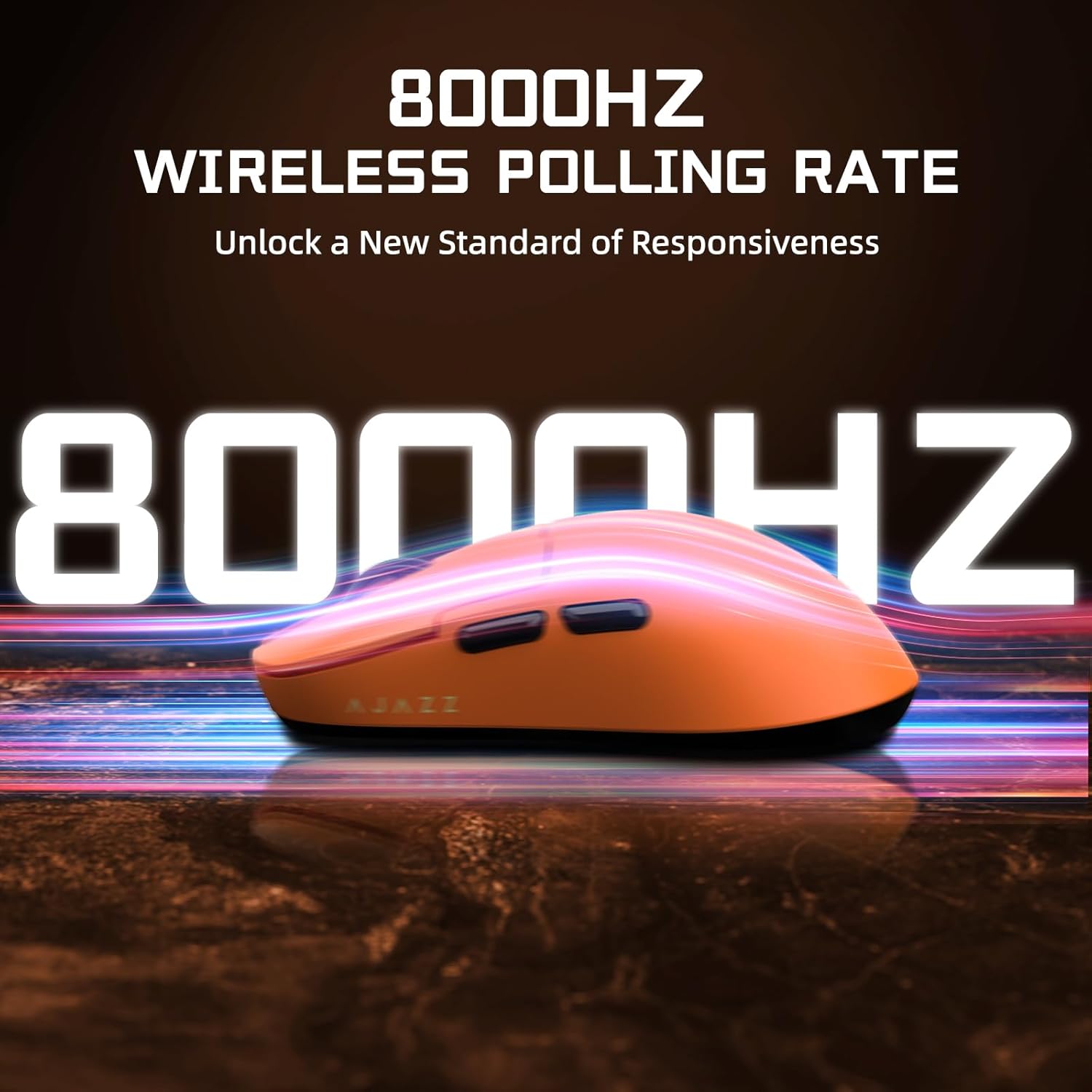 ATTACK SHARK x AJAZZ AJ159 APEX PAW3950 Triple Mode Gaming Mouse 8K Magnetic Charging Dock with Color Display Bluetooth/2.4G Wireless/Wired-Orange