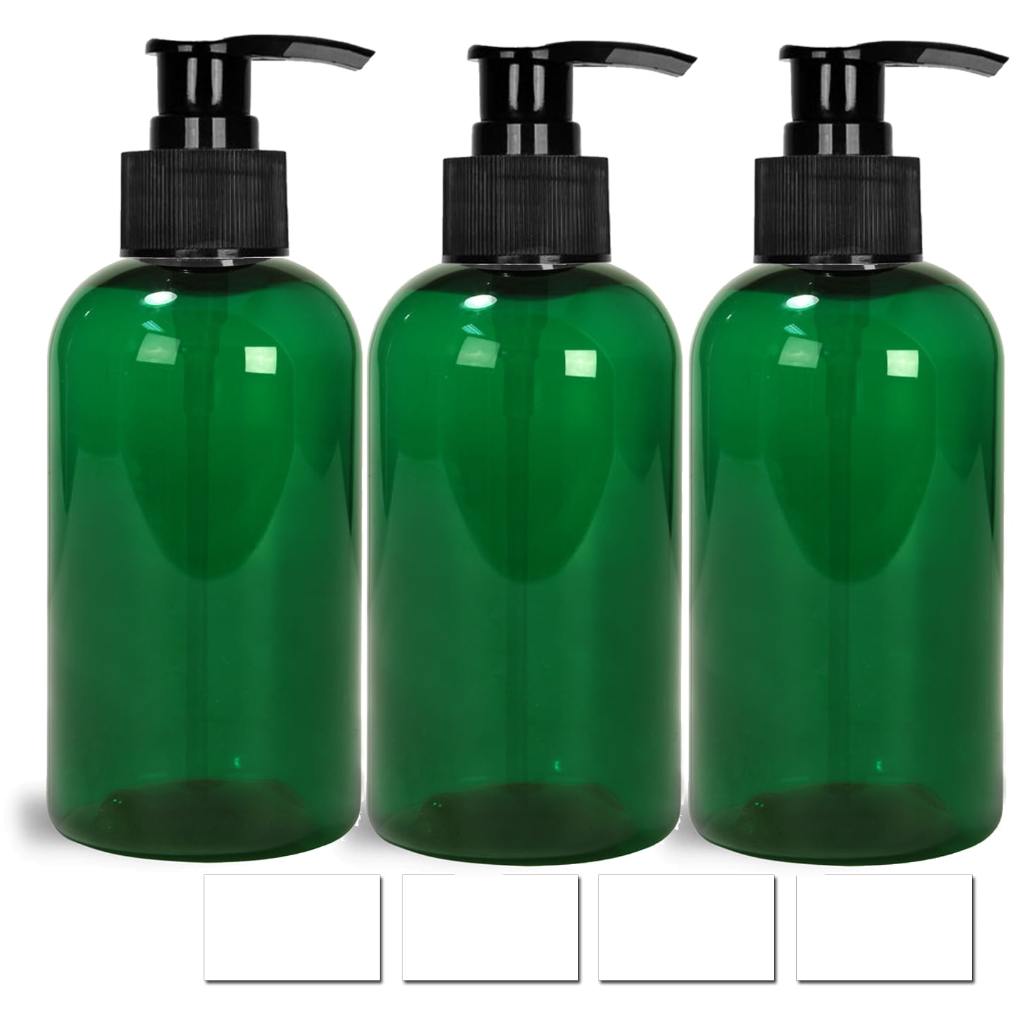 Empty Plastic Pump Bottles 16oz Green 3pack