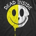 thumbnail image 2 of Mens Dead Inside T Shirt Funny Creepy Skeleton Smile Face Joke Tee for Guys Graphic Tees, 2 of 9