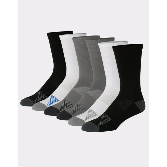 Hanes Men's X-Temp Performance Crew Socks, 6 Pair Pack