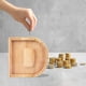 thumbnail image 5 of Caja de dinero personalizada de madera con nombre | Caja de Ahorro Personalizada en Forma de Letra | Madera Natural Artesanal | Exposición de monedas transparente | Regalo decorativo ideal, diseño, 5 of 5